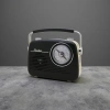 Black vintage radio, nostalgic Bluetooth speaker, wooden casing, FM receiver Specification image